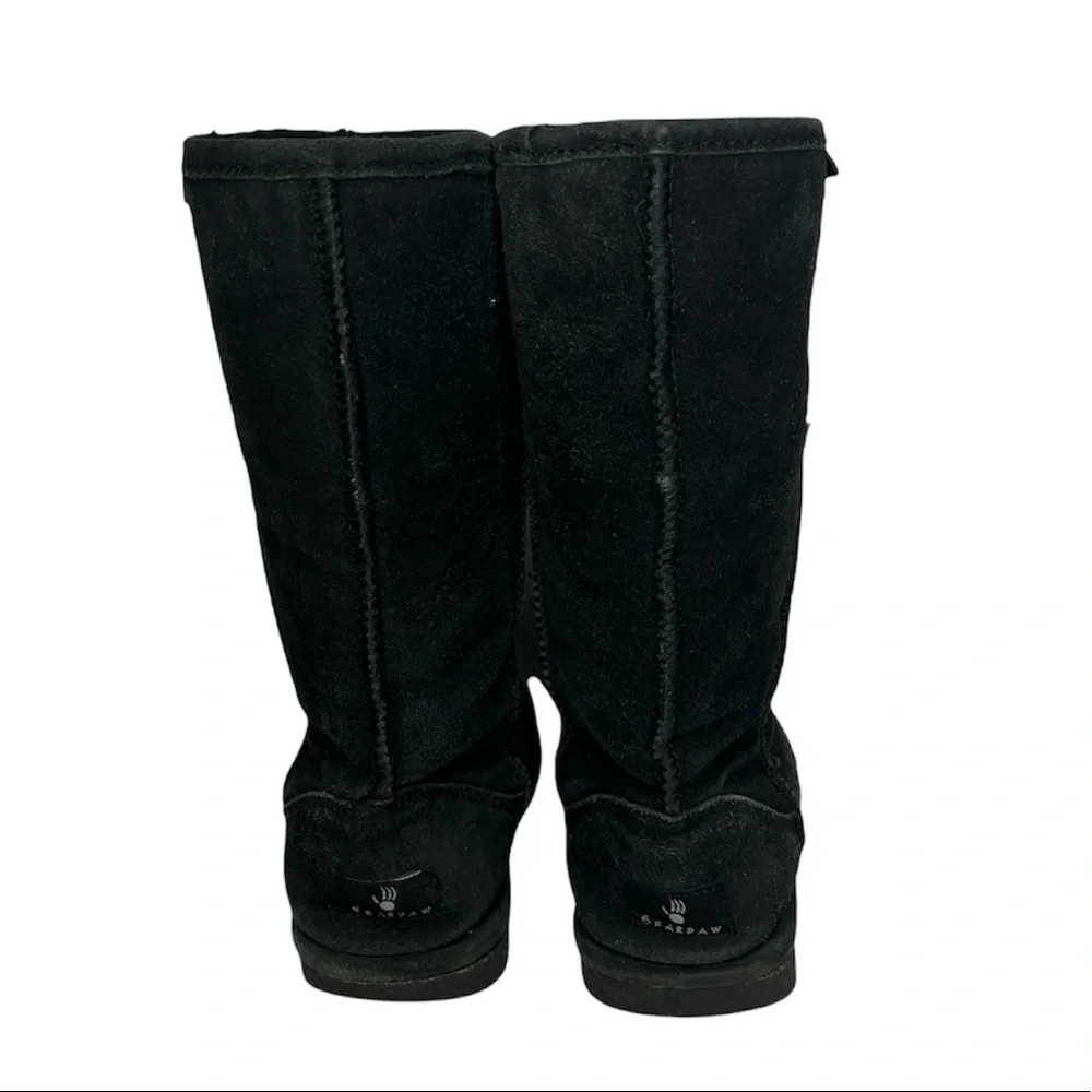 BearPaw Women’s Emma‎ Boots Winter Black Cloud Suede Upper Sheepskin Wool Lining